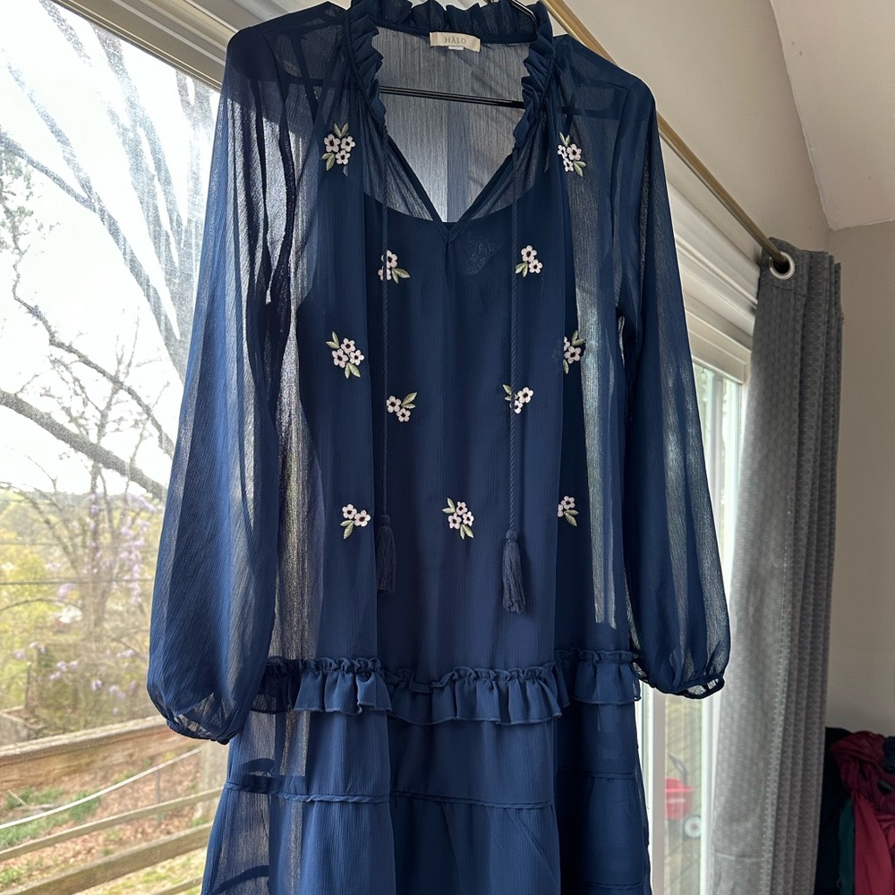 Navy Blue chiffon dress!